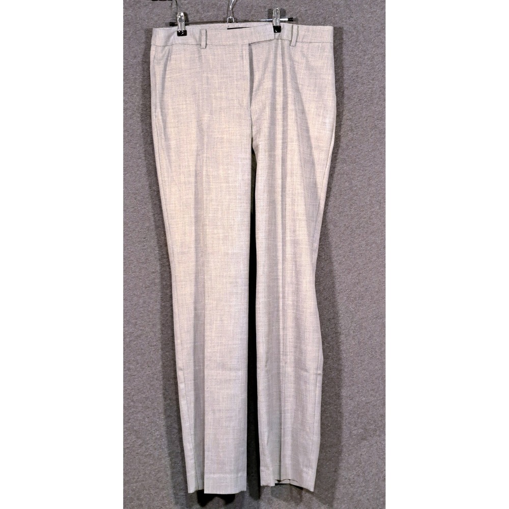 Talbots High-Waist Straight Pant Grey Long Career Trousers Womens 12 Long